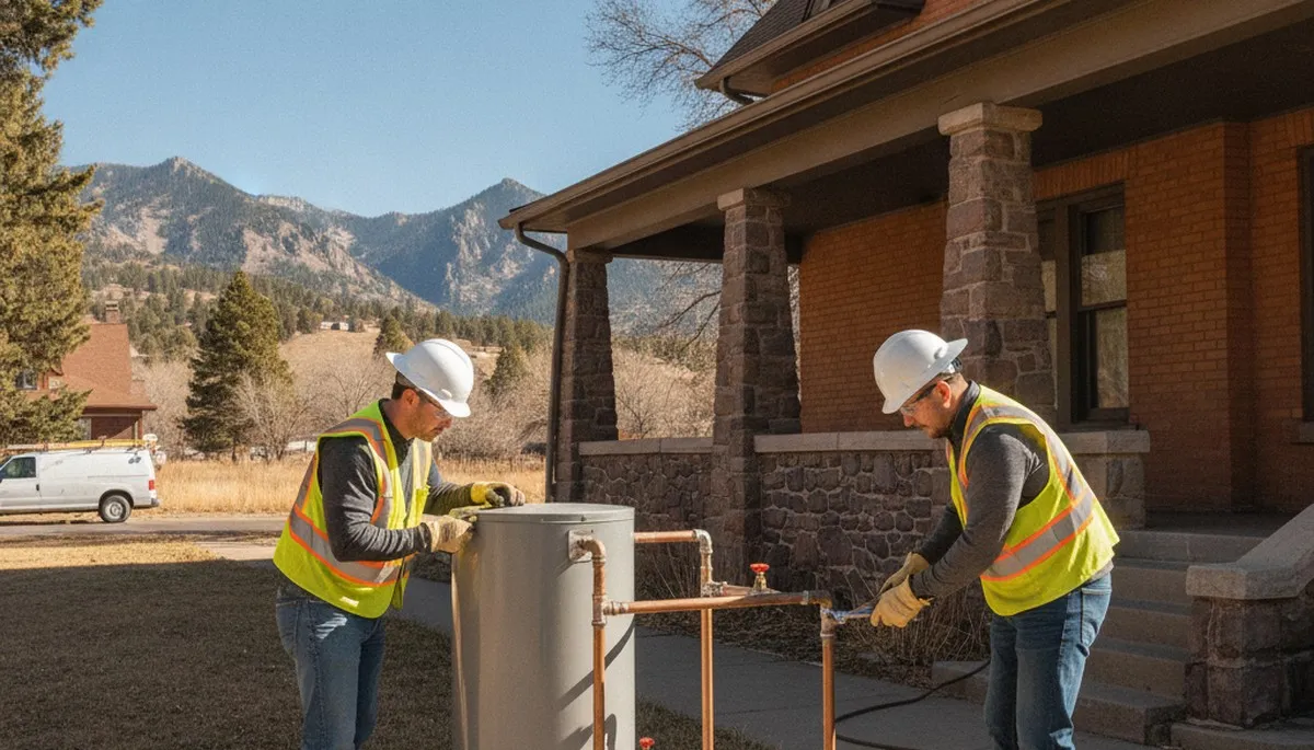 Emergency plumber repairing a pipe in Aurora, CO for fast residential plumbing service